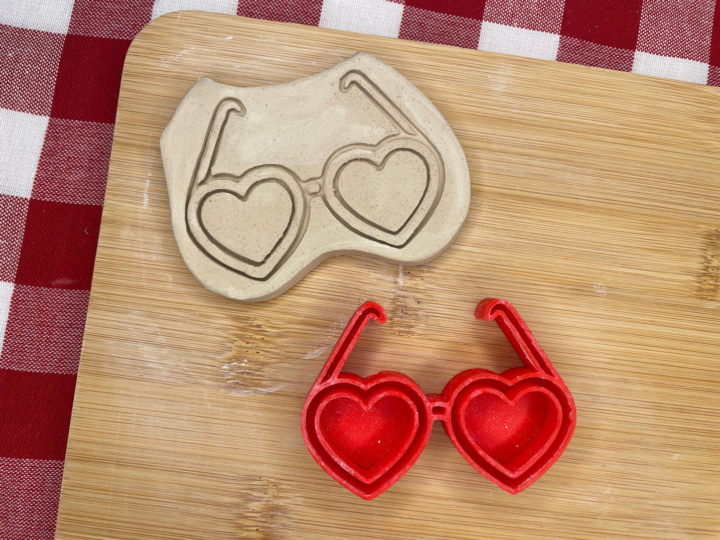 Heart shaped Sunglasses Pottery Stamp - Teenagers themed January 2025 Mystery Box, multiple sizes available