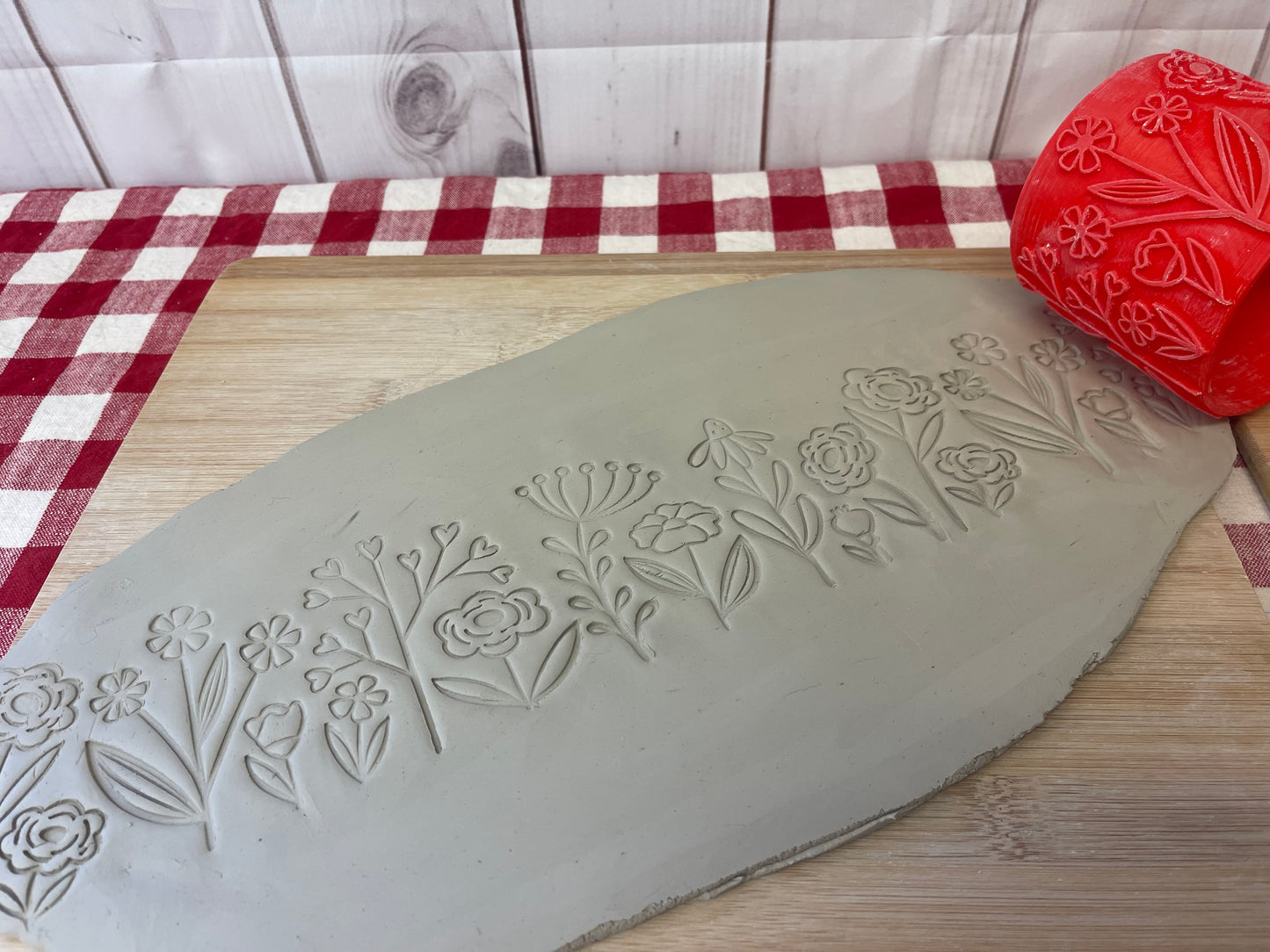 WildFlower Roller - Border Stamp, Repeating pattern, Plastic 3d printed