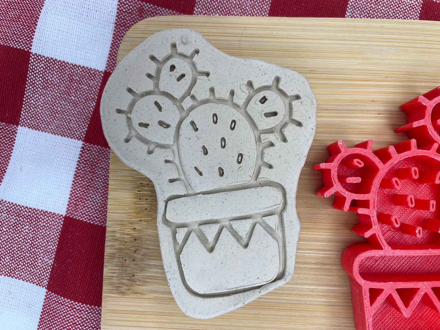 Cactus 1 Pottery Stamp - Fiesta Party themed April 2025 Mystery Box, multiple sizes available