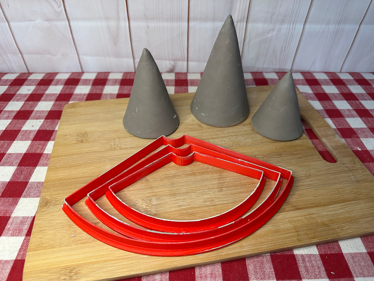 NEW Short Cone Template, Clay Cutter - Plastic 3D printed, Short Cone Design, Christmas Tree, Gnome Body, Ghost, Multiple Sizes, Each or Set