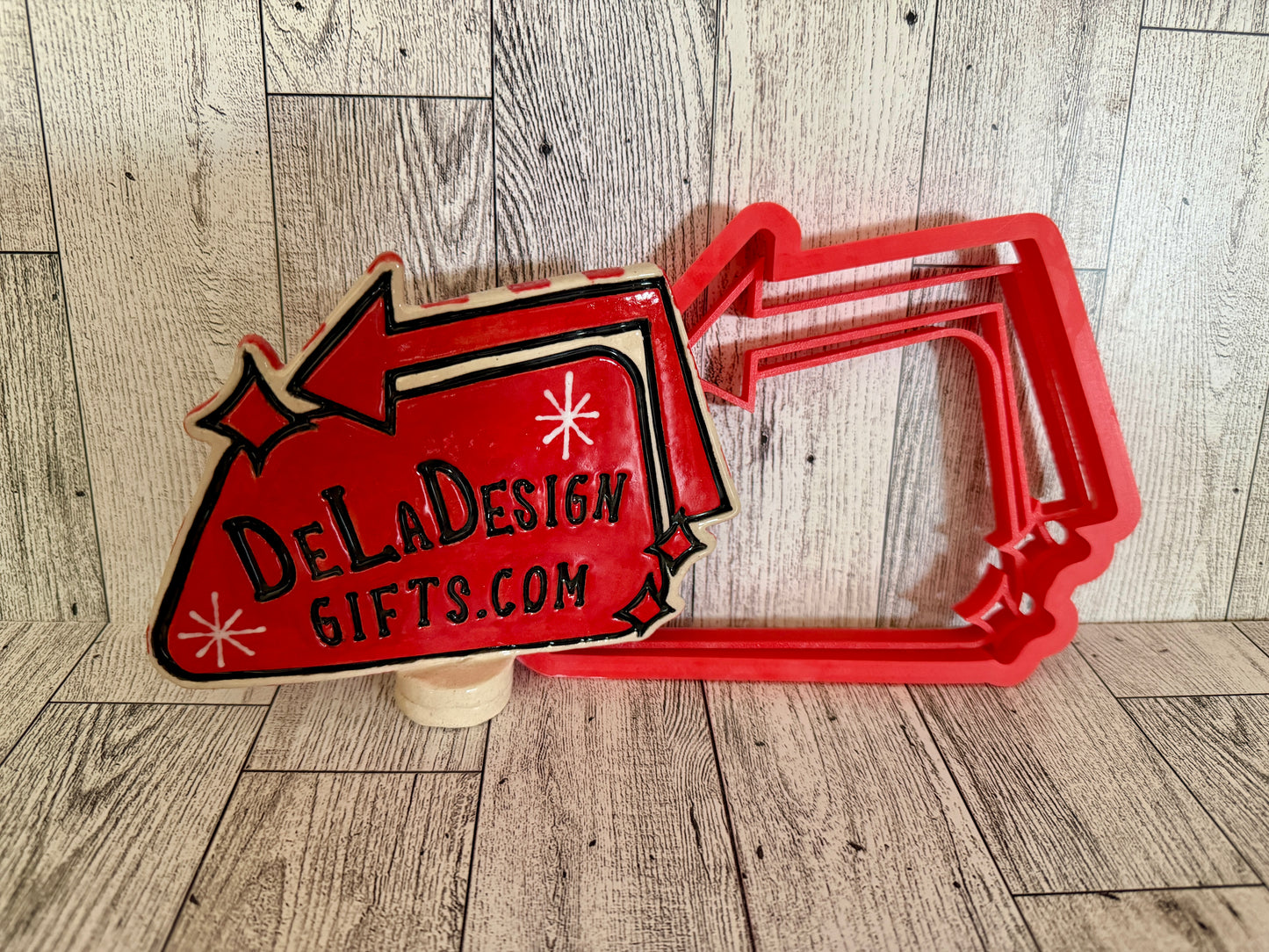 Arrow Sign Pottery Stamp with optional cookie cutter - June 2026 - Mid Century Modern Themed Mystery Box, multiple sizes available