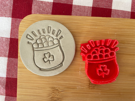 Pot of Gold Pottery Stamp - January 2026 - Irish Themed Mystery Box, multiple sizes available