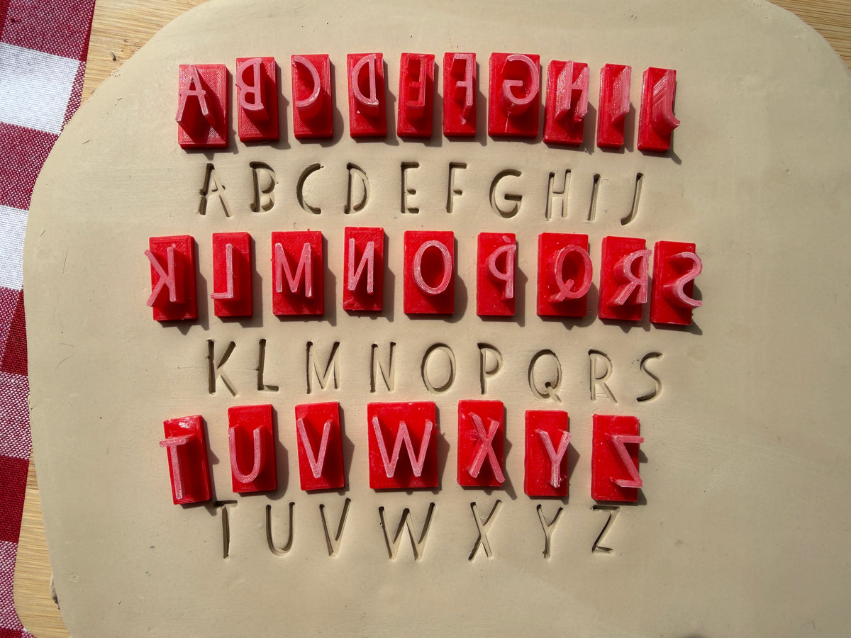 Alphabet Pottery Stamp Set - Salty font, 2022