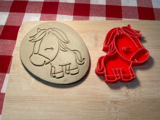 Cute Pony pottery stamp, from the May 2024 Girls Themed mystery box - multiple sizes available, 3D printed