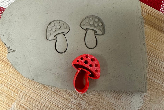 Mushroom Mini Pottery Stamp - June 2023 stamp of the month, plastic 3D printed, multiple sizes