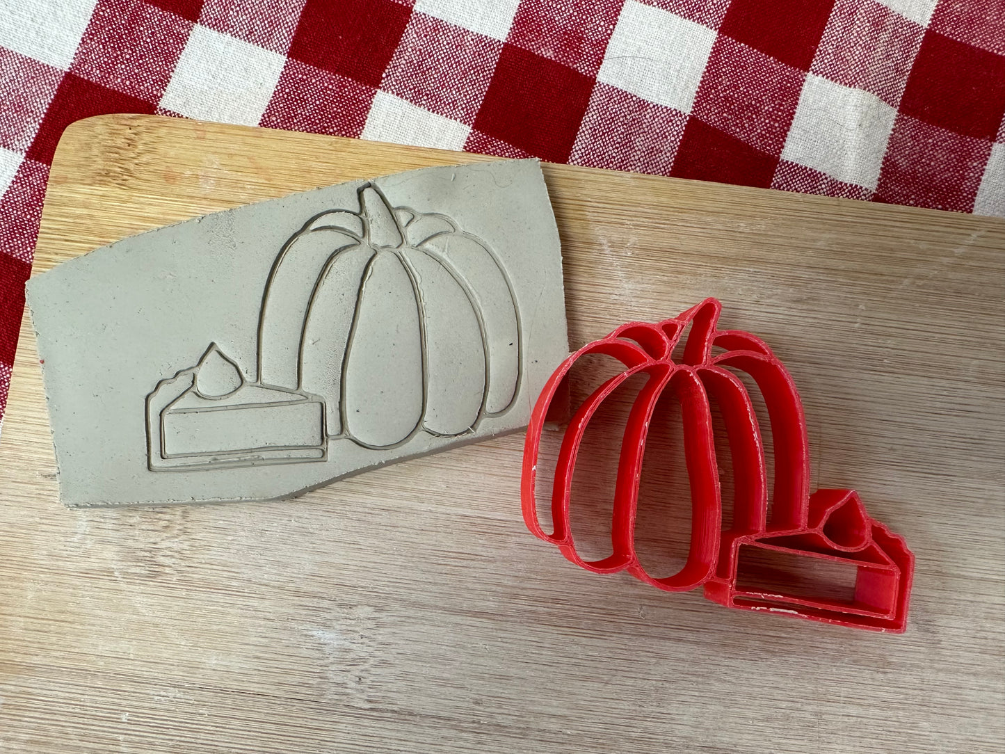 Thanksgiving Stamp Series - Pumpkin Pie stamp, plastic 3D printed, multiple sizes