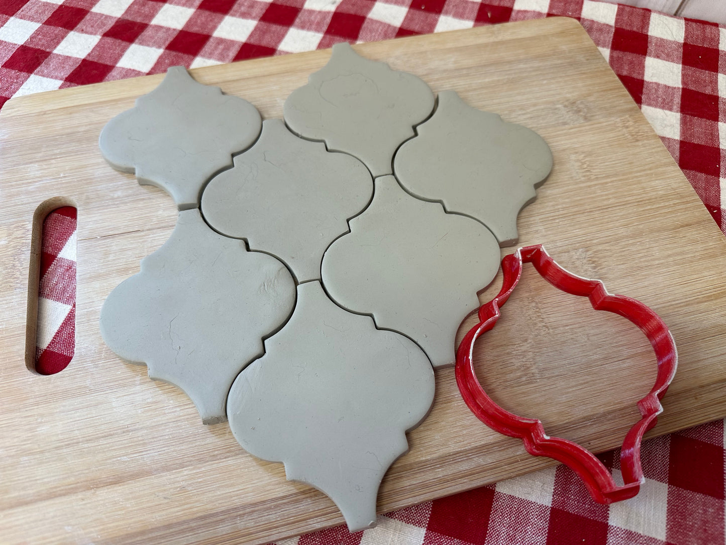 DIY Ceramic Tiles - Arabesque shape, Clay Cutter - plastic 3D printed, multiple sizes, ornament