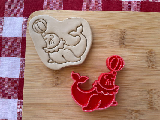 Seal with a ball - Pottery Stamp - June 2025 - Circus Themed Mystery Box, multiple sizes available