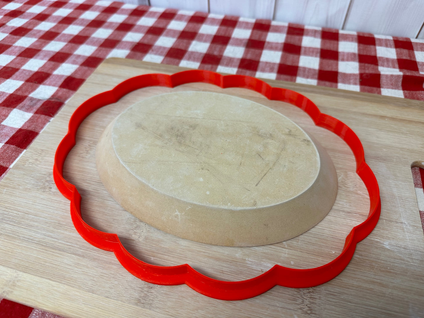 NEW Loose Scalloped Oval Clay Cutter fits GR Pottery Forms oval stack - Plastic 3D printed, XL pottery tool, multiple sizes