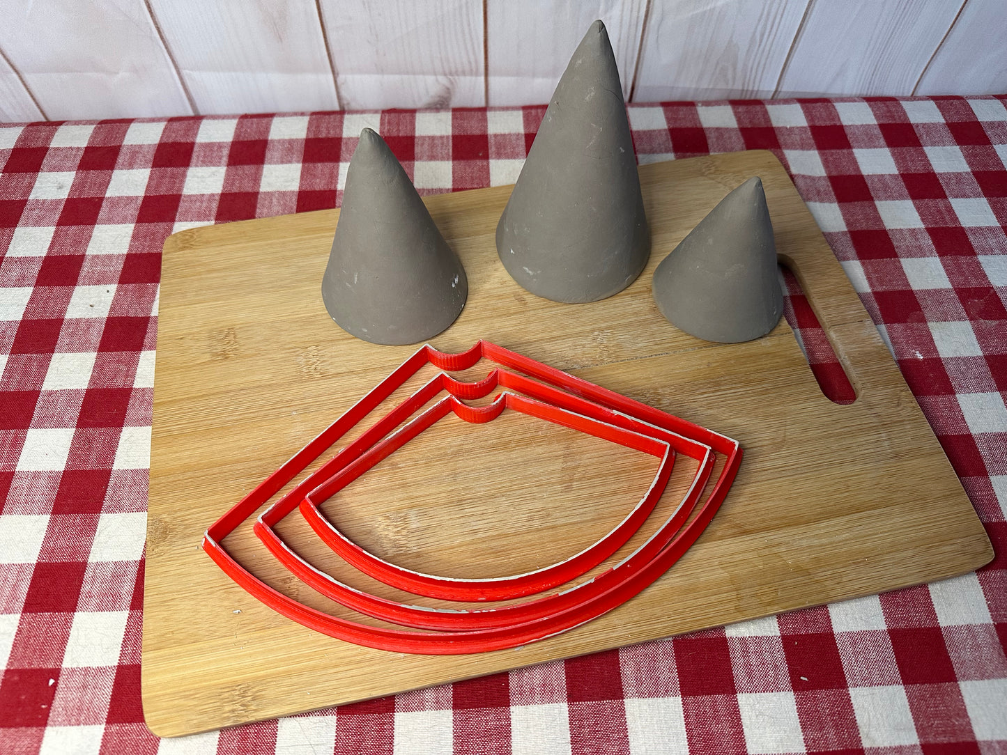 NEW Short Cone Template, Clay Cutter - Plastic 3D printed, Short Cone Design, Christmas Tree, Gnome Body, Ghost, Multiple Sizes, Each or Set