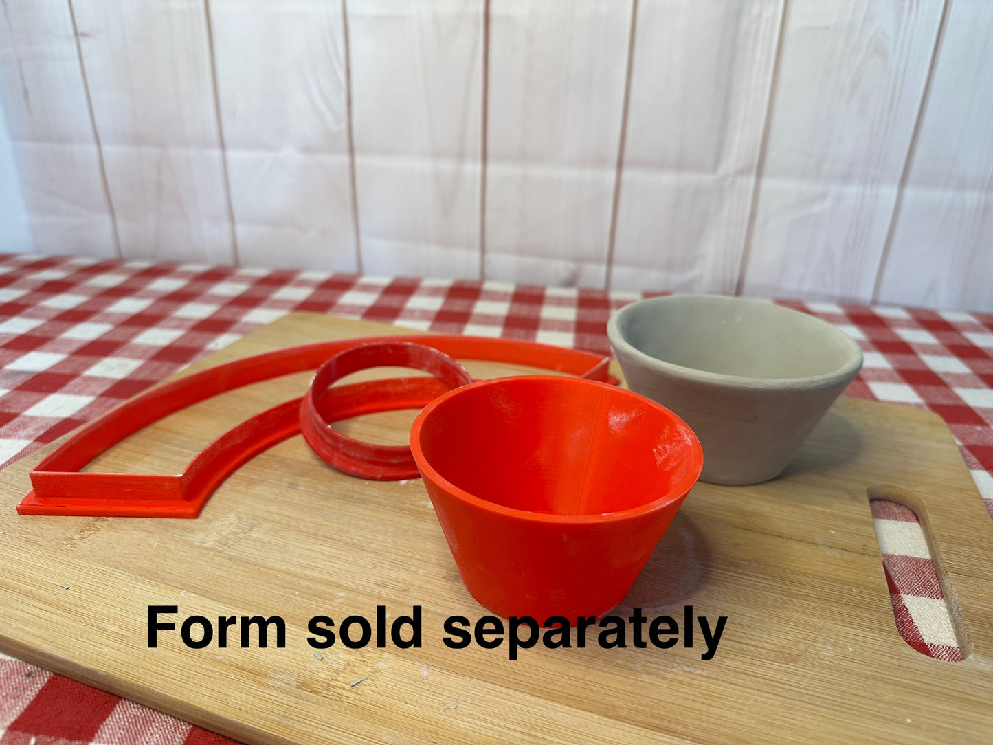 Sauce / Dip Template Clay Cutter - Small Bowl 2.5" Base x 2" Tall x 4" Top, plastic 3D printed