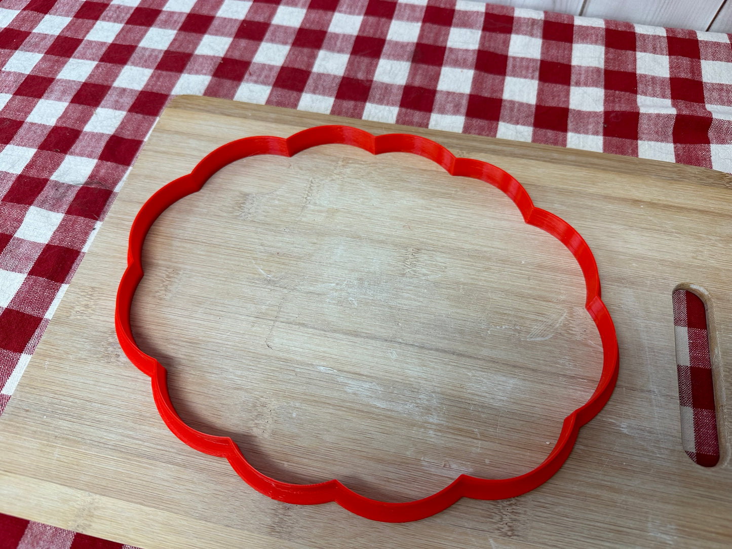 NEW Loose Scalloped Oval Clay Cutter fits GR Pottery Forms oval stack - Plastic 3D printed, XL pottery tool, multiple sizes