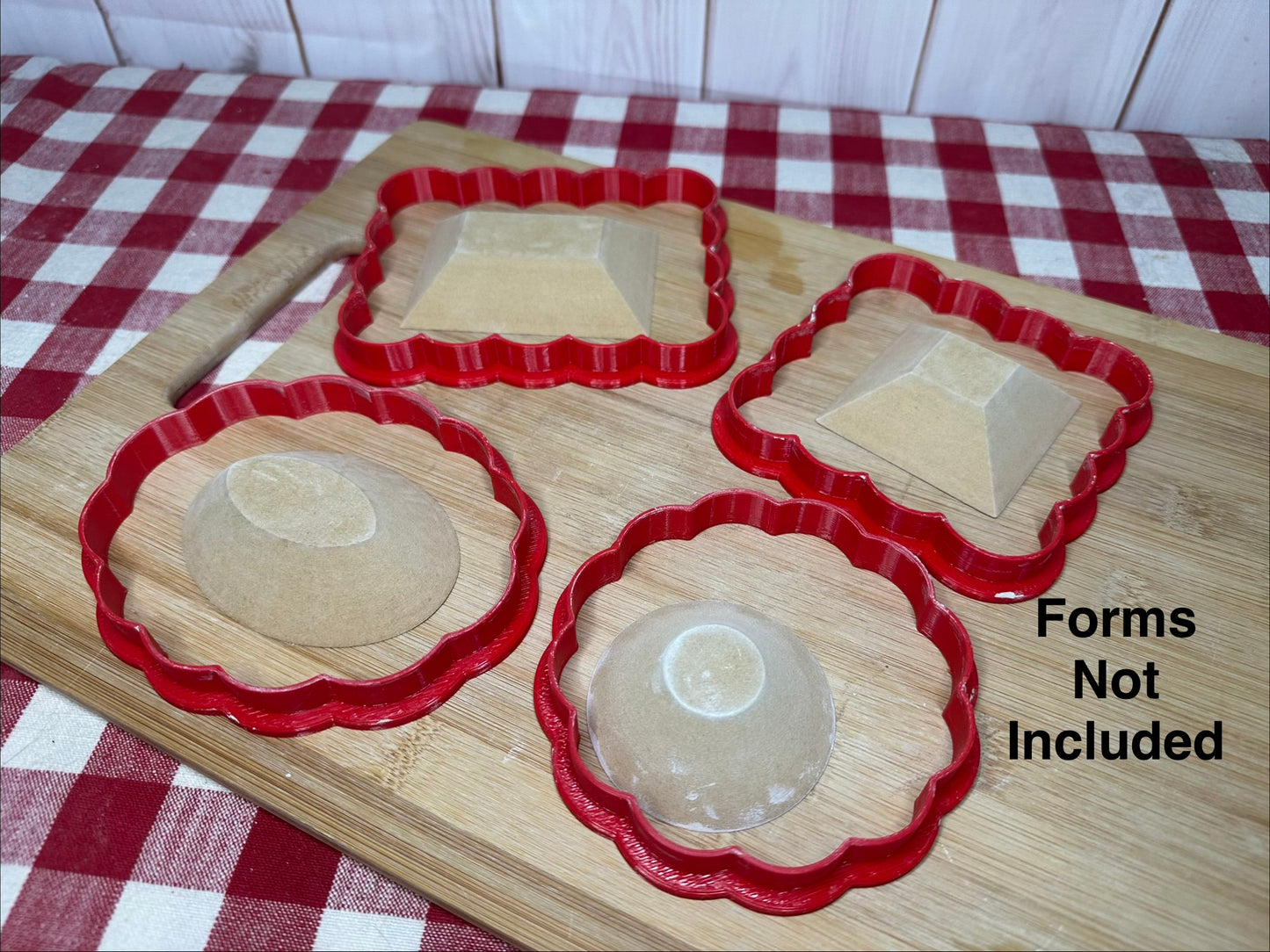 NEW Scalloped Edge Clay Cutters to match GR Pottery Forms "Super Cuties", set or individually