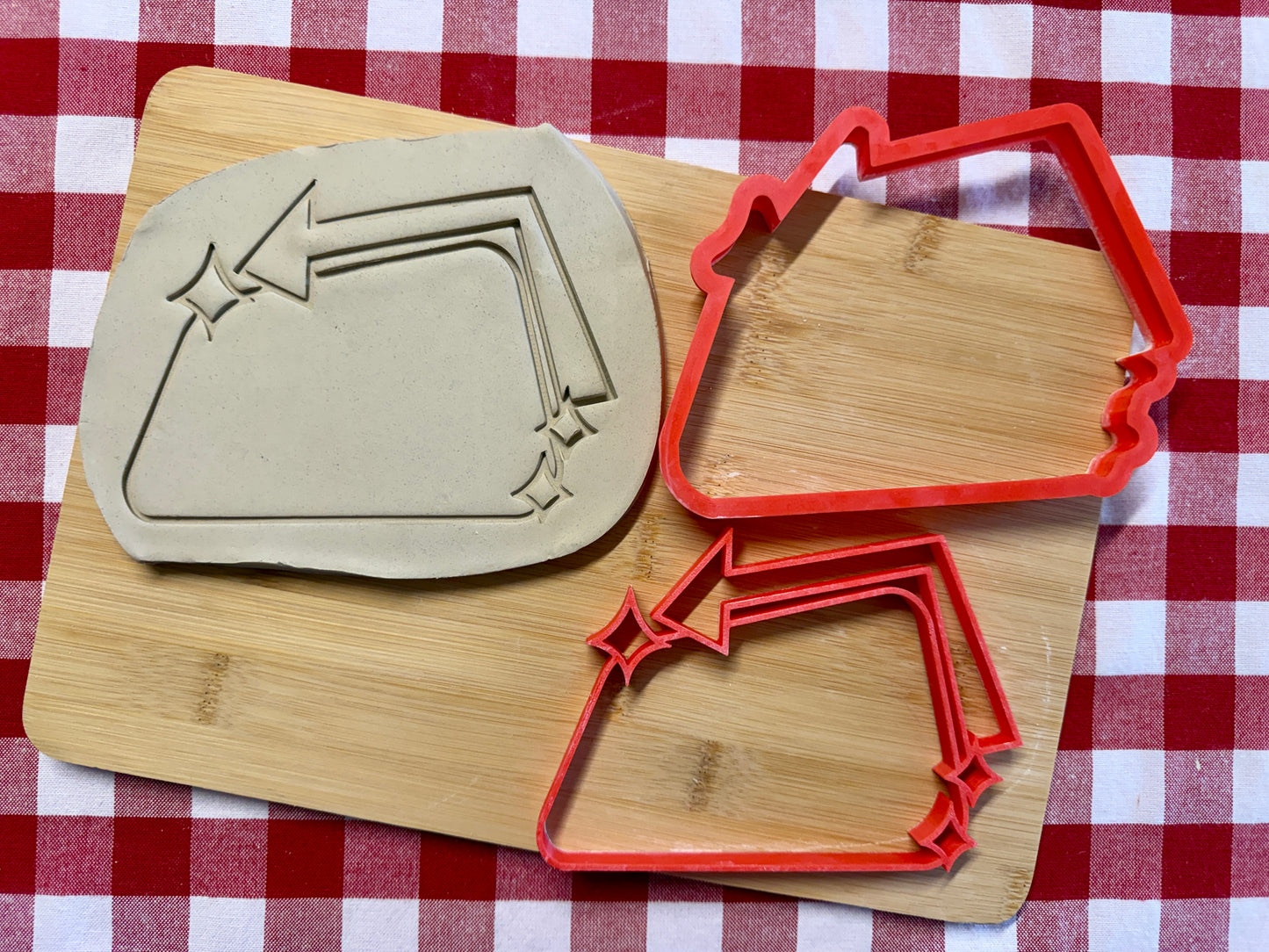 Arrow Sign Pottery Stamp with optional cookie cutter - June 2026 - Mid Century Modern Themed Mystery Box, multiple sizes available