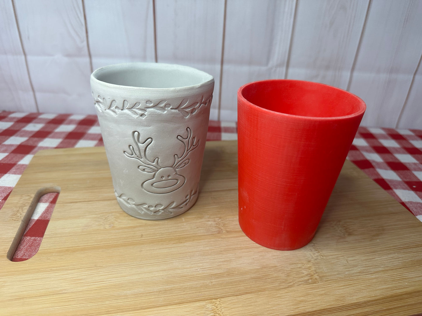 Cup Form for Cup Pottery Template - Form Only - Straight side, 3" Base x 5" Tall x 3.75" top Finished size