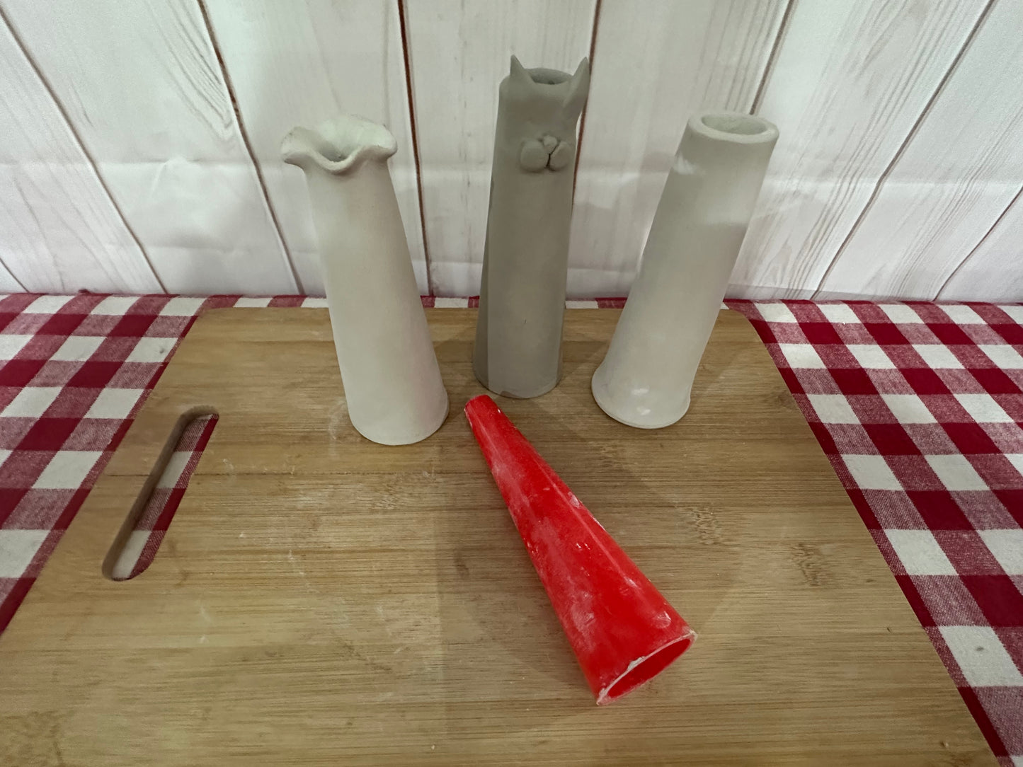 Bud Vase Form for Bud Vase Pottery Template - Form Only - Straight side, 2" Base x 6" Tall x 1 1/4" top, approximate formed dimensions