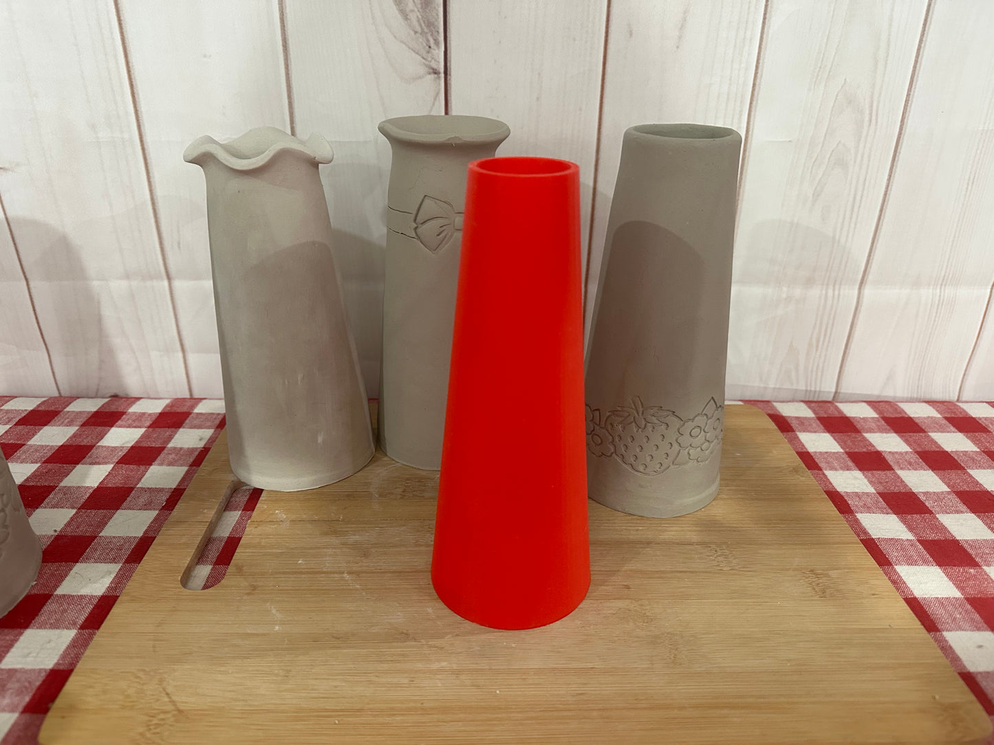 Vase Form for Vase Pottery Template - Form Only - Straight side, 3 3/4" Base x 8" Tall x 2" top, approximate formed dimensions