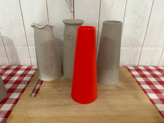 Vase Form for Vase Pottery Template - Form Only - Straight side, 3 3/4" Base x 8" Tall x 2" top, approximate formed dimensions