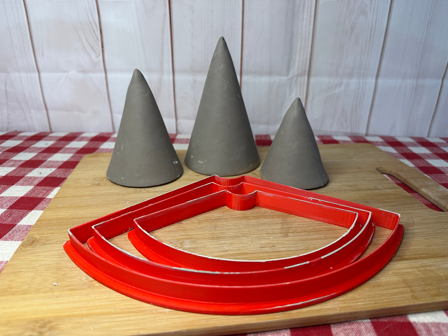 NEW Short Cone Template, Clay Cutter - Plastic 3D printed, Short Cone Design, Christmas Tree, Gnome Body, Ghost, Multiple Sizes, Each or Set