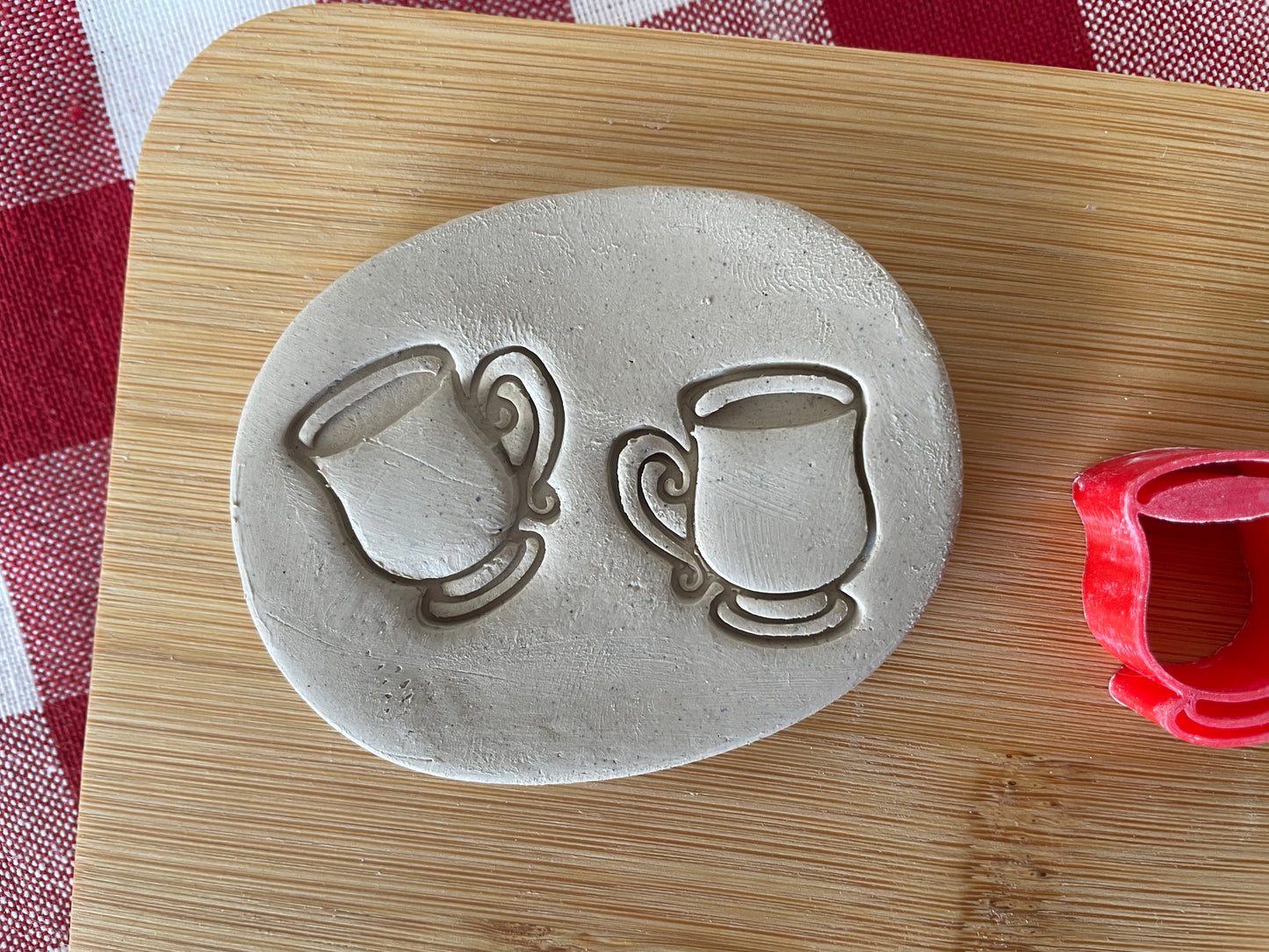 Mini Whimsical Mug Pottery Stamp - January 2026 stamp of the month, plastic 3D printed, multiple sizes