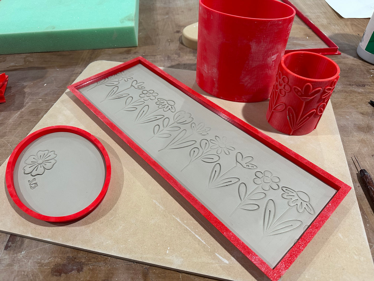 Utensil Holder Oval Template Clay Cutters and Form - Formed finished size 4 1/2" x 6 1/2" base x 6 1/2" tall, Each or Set