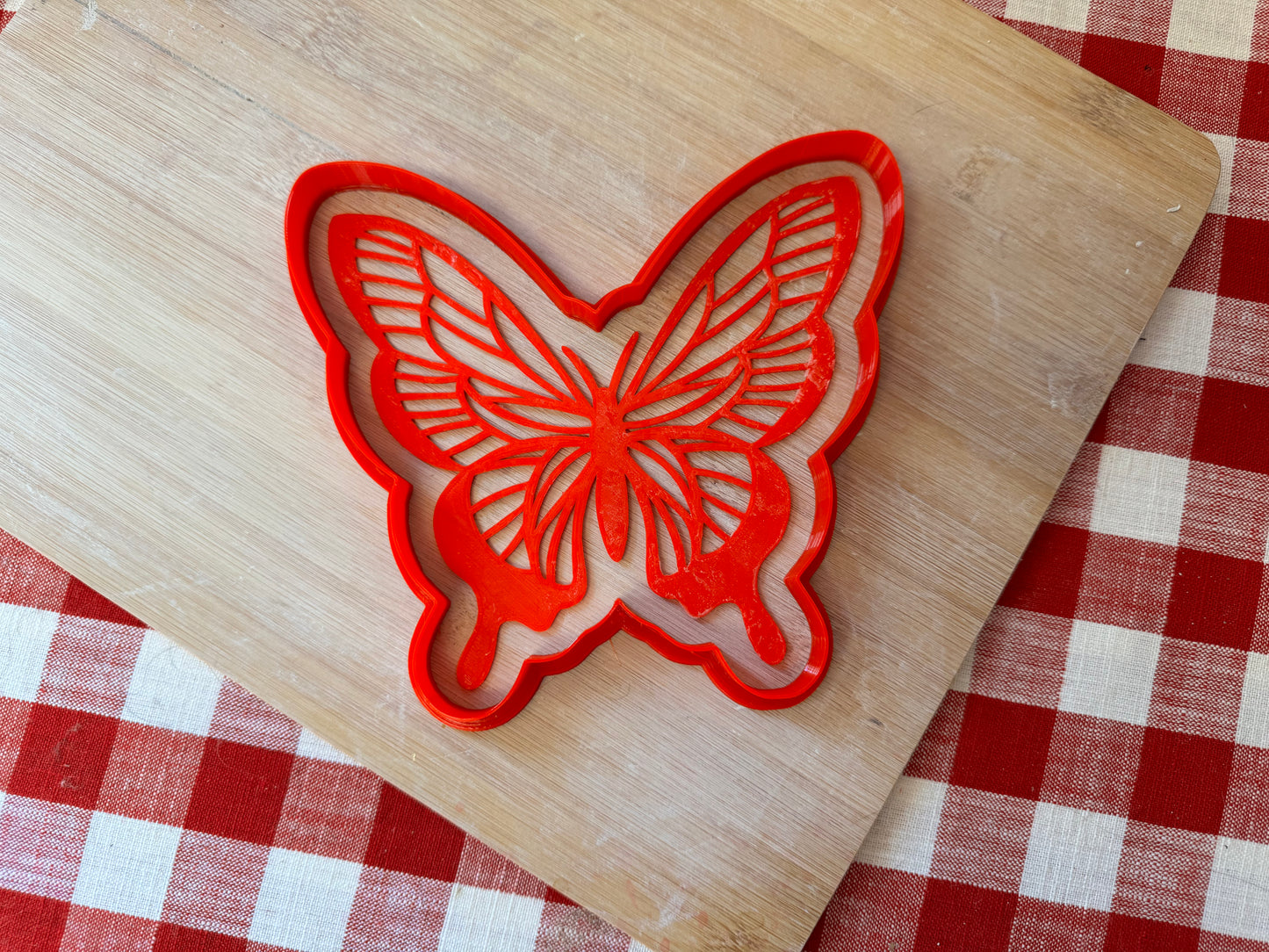 Butterfly design, pottery stamp or stencil w/ optional cutter - plastic 3D printed, multiple sizes