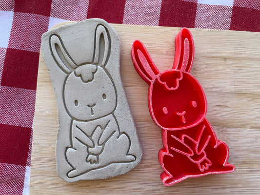 Bunny Pottery Stamp - Spring themed February 2025 Mystery Box, multiple sizes available