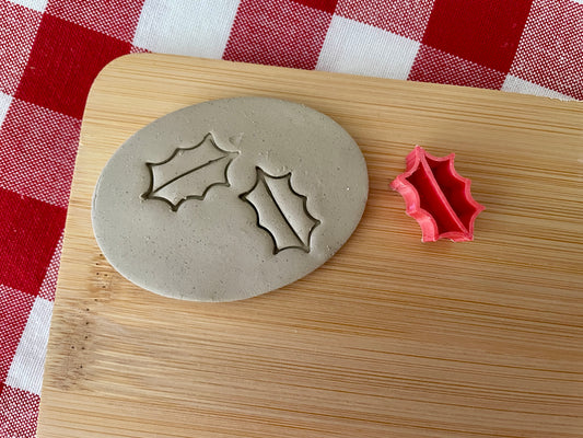 Mini Holly Pottery Stamp - November 2023 stamp of the month, plastic 3D printed, multiple sizes