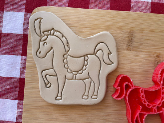 Prancing Horse - Pottery Stamp - June 2025 - Circus Themed Mystery Box, multiple sizes available