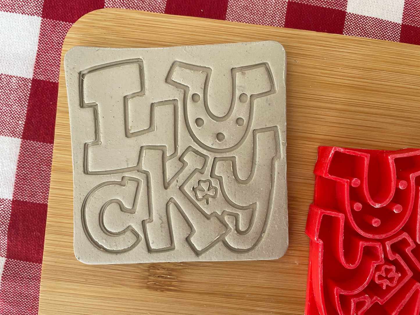 "LUCKY" - Word Pottery Stamp - January 2026 - Irish Themed Mystery Box, multiple sizes available