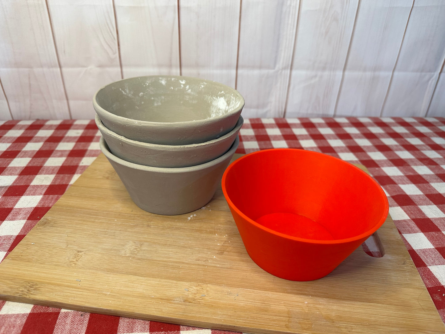 Bowl Form for Original size stacking Bowl Pottery Template - Form Only - Straight side, 4.25" Base x 3" Tall x 6" top Finished bowl size