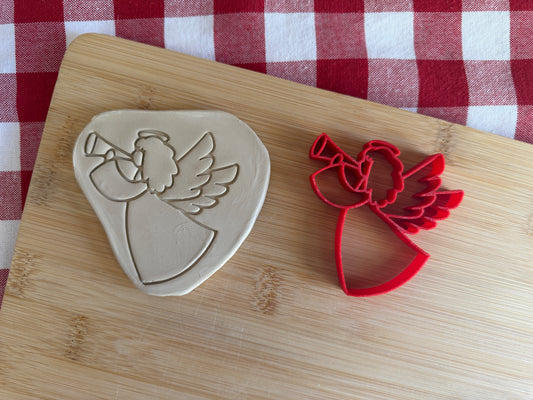 Angel with trumpet Pottery Stamp - July 2026 - Vintage Christmas Themed Mystery Box, multiple sizes available