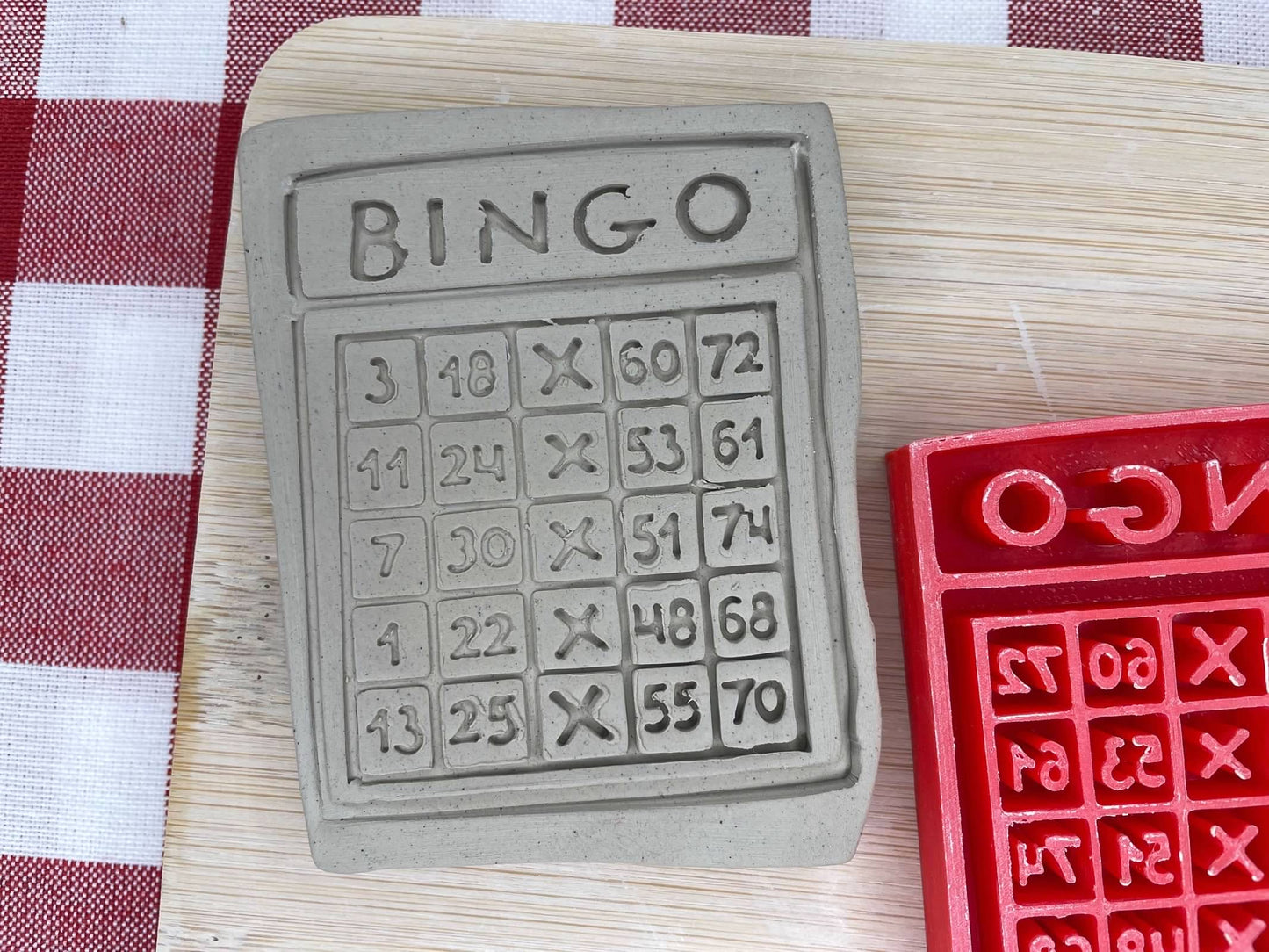 "BINGO" card word stamp - September 2024 mystery box, plastic 3D printed, multiple sized available