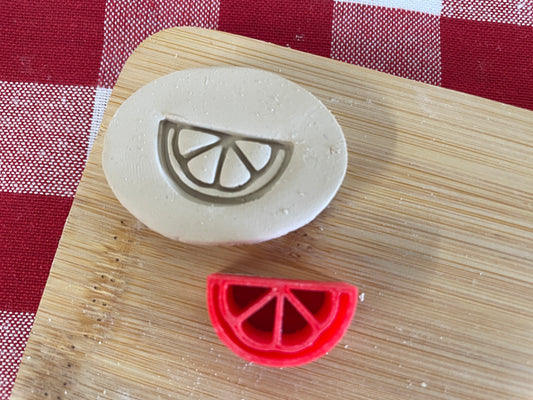 Mini Citrus Lime, Lemon or Orange Slice Pottery Stamp - April 2025 stamp of the month, plastic 3D printed, multiple sizes