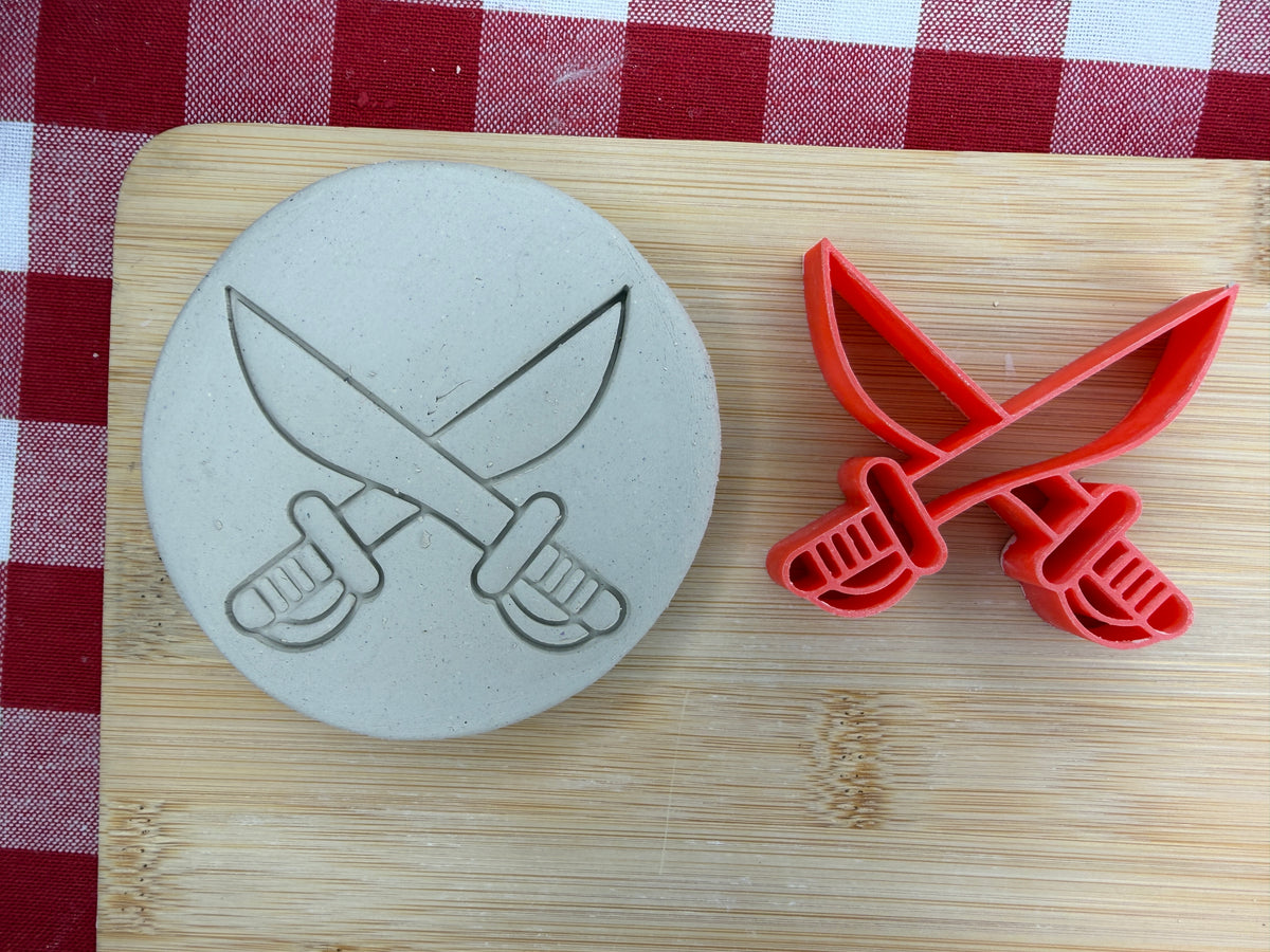 Swords Pottery Stamp - August 2026 - Pirate Themed Mystery Box, multiple sizes available