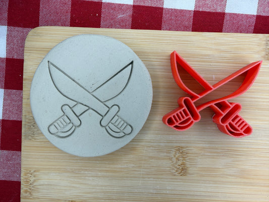 Swords Pottery Stamp - August 2026 - Pirate Themed Mystery Box, multiple sizes available