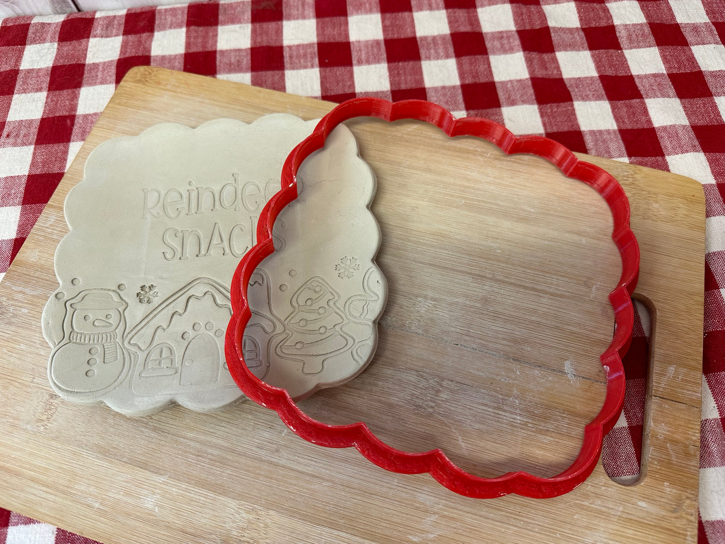 RD2 Scallop Square, Clay Cutter - For a square form with rounded corners, plastic 3D printed, pottery tool, multiple sizes