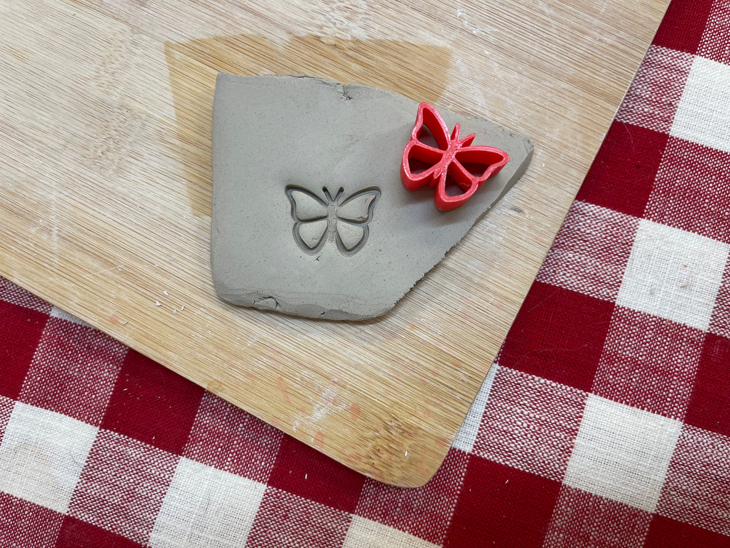 Butterfly Mini Pottery Stamp - June 2022 Stamp of the Month, plastic 3D printed, multiple sizes