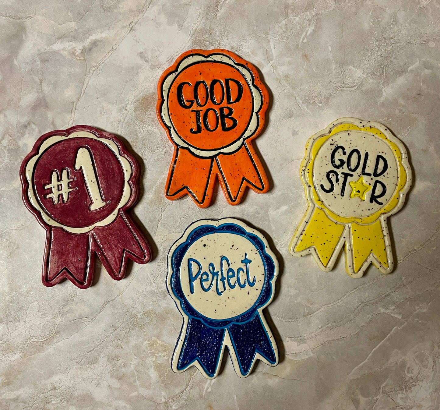 Award Ribbon Pottery Stamp with optional cookie cutter - August 2025 - Back to School themed mystery box, plastic 3D printed, multiple sizes