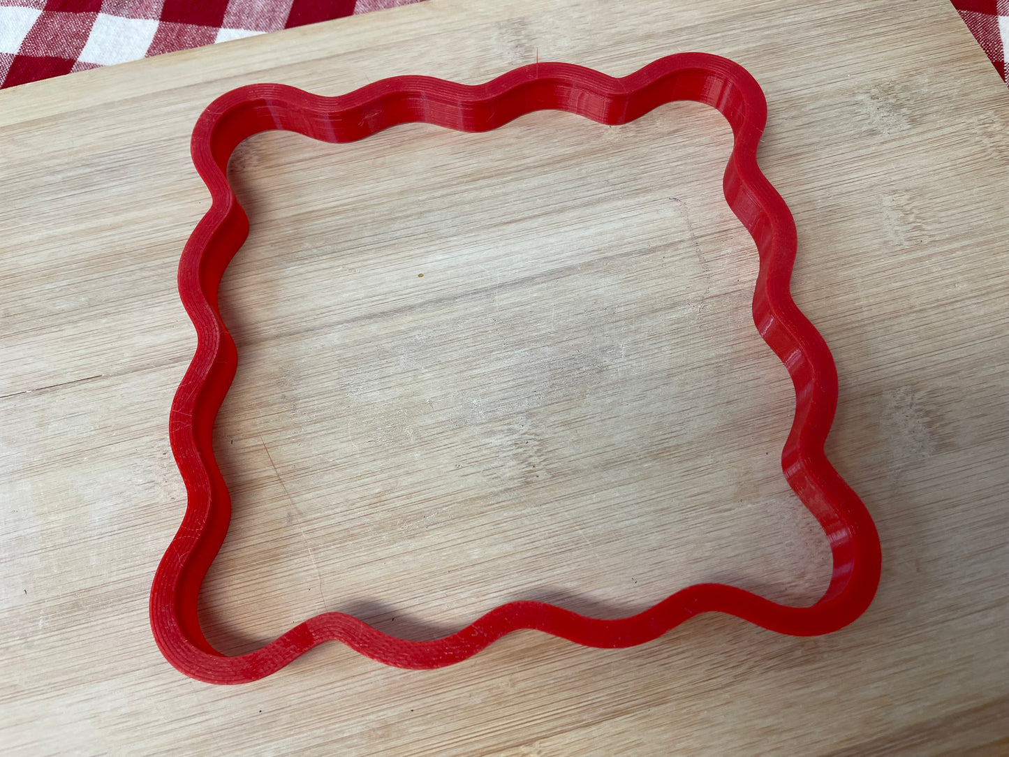 Wavy Square, Clay Cutter - plastic 3D printed, pottery tool, multiple sizes