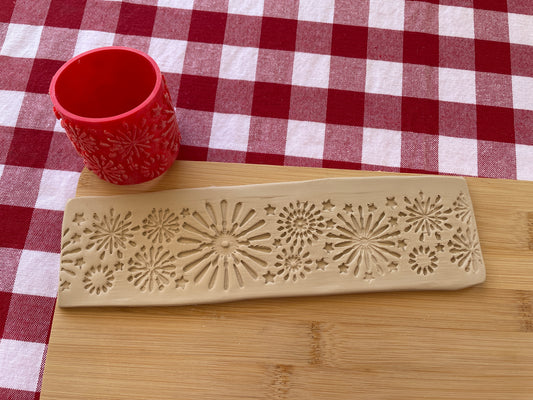 Fireworks Pottery Roller - June 2025 - Circus Themed Mystery Box - Border Design, Repeating pattern, Plastic 3d printed, star burst