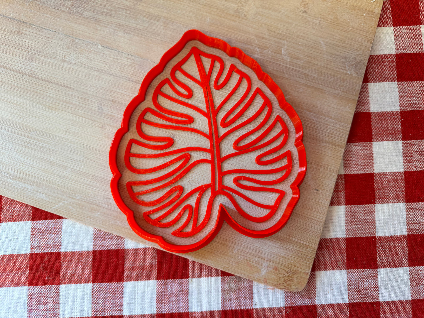 Monstera Design, Pottery Stamp or Stencil w/ optional cutter - plastic 3d printed, multiple sizes available