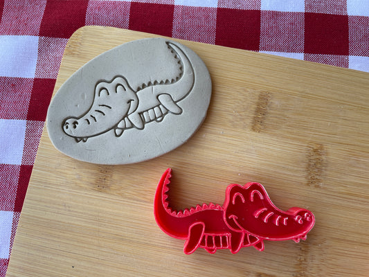 Alligator stamp, from the October 2024 Jungle Safari theme mystery box - multiple sizes available, 3D printed