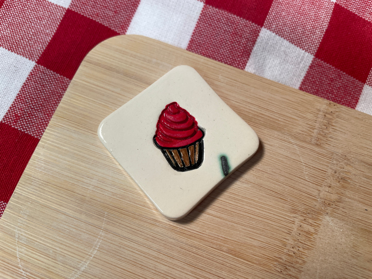 Cupcake Mini Pottery Stamp - December 2023 Stamp of the Month, multiple sizes