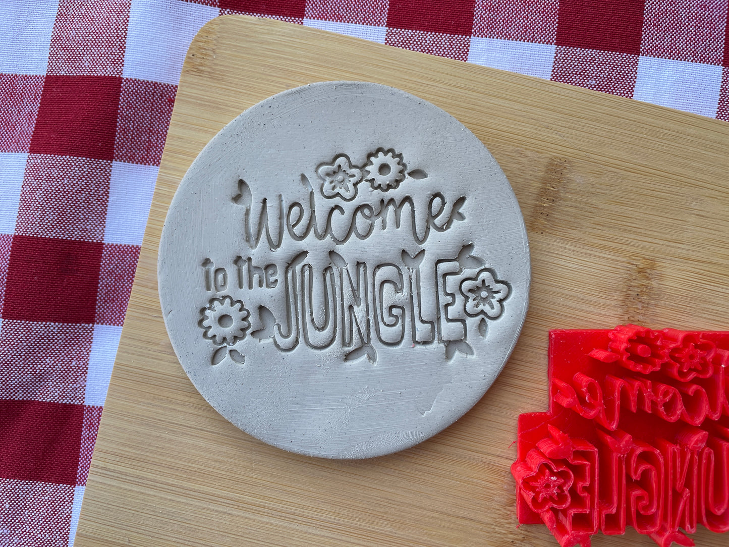 "Welcome To The Jungle" word stamp - October 2024 mystery box, plastic 3D printed, multiple sized available