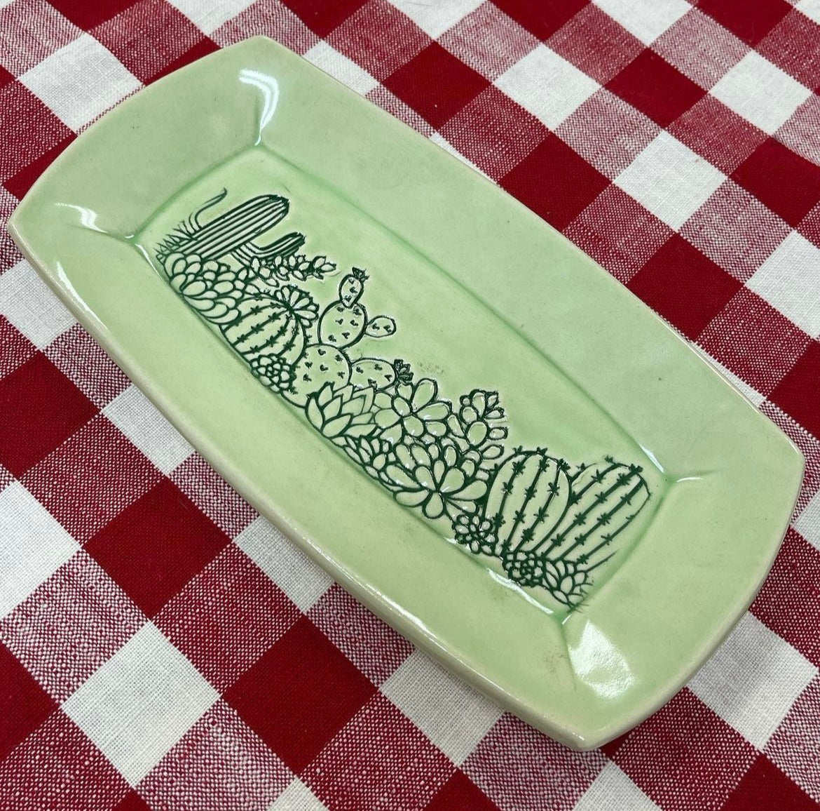 NEW size added - Cacti Pottery Roller - Border Stamp, Repeating pattern, Plastic 3d printed