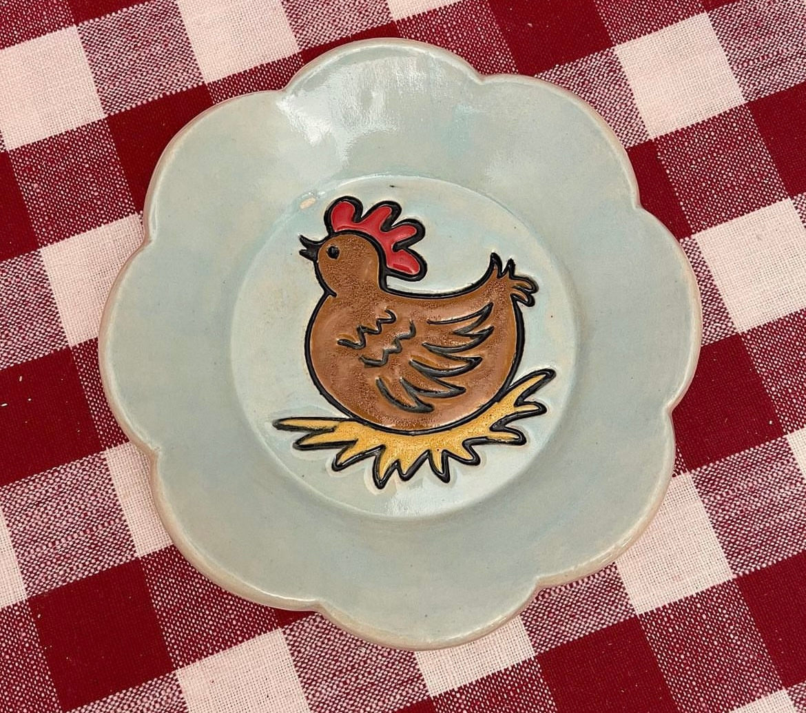 Chicken Pottery Stamp - plastic 3D printed, multiple sizes