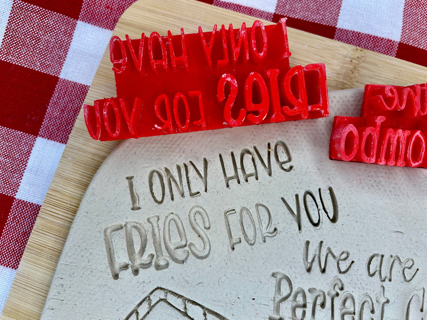 Burger, Fries, Soda, Ice Cream Fast Food Roller, "We are the Perfect Combo", "You Are Soda-Lightful" and "I Only Have Fries For You" Word Stamps, Each or Set - December 2024 Valentines - Punny Food themed Mystery Box, multiple sizes available