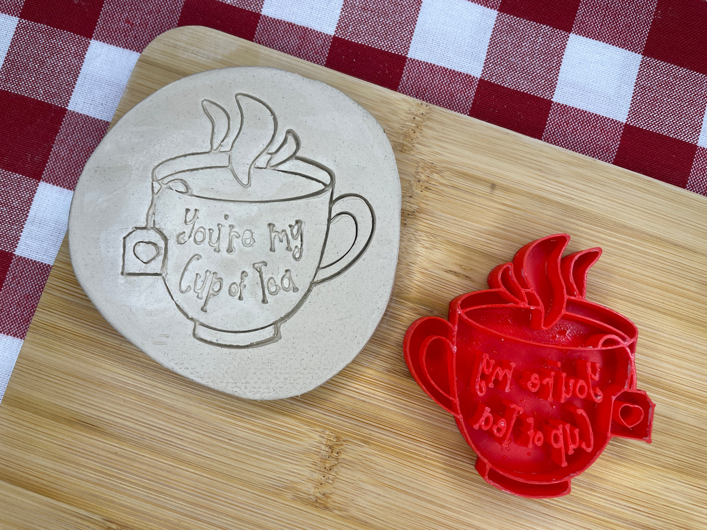 "You're my Cup of Tea" word inside teacup stamp - December 2024 Valentines - Punny Food themed Mystery Box, multiple sizes available