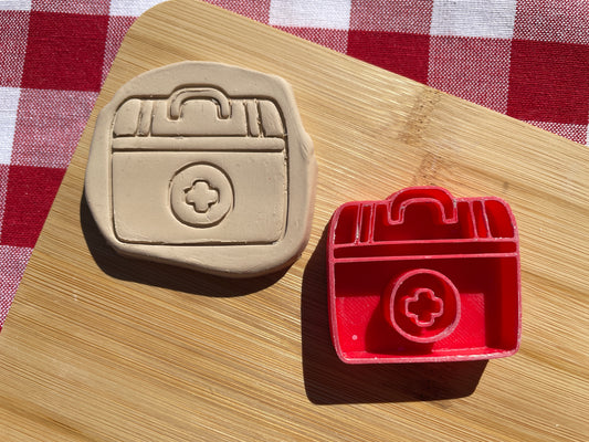 First Aid Kit Pottery Stamp - First Responders themed November 2024 Mystery Box, multiple sizes available